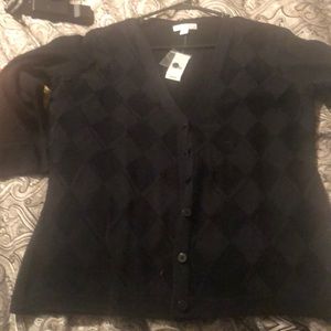 3/4 sleeve black cardigan